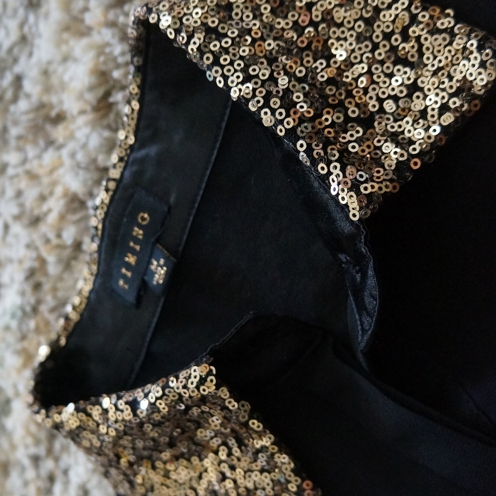 Black and gold button up